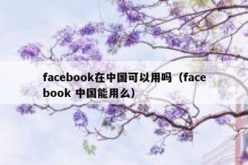 facebook在中国可以用吗（facebook 中国能用么）