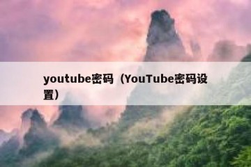 youtube密码（YouTube密码设置）