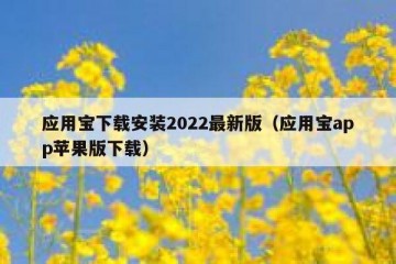 应用宝下载安装2022最新版（应用宝app苹果版下载）