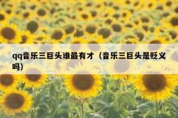 qq音乐三巨头谁最有才（音乐三巨头是贬义吗）