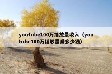 youtube100万播放量收入（youtube100万播放量赚多少钱）