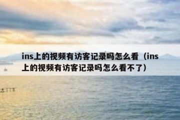 ins上的视频有访客记录吗怎么看（ins上的视频有访客记录吗怎么看不了）