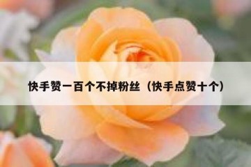 快手赞一百个不掉粉丝（快手点赞十个）