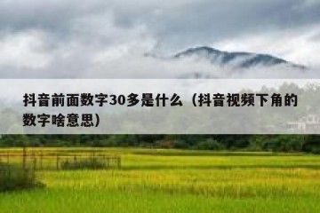 抖音前面数字30多是什么（抖音视频下角的数字啥意思）