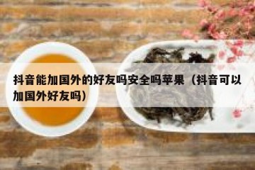 抖音能加国外的好友吗安全吗苹果（抖音可以加国外好友吗）
