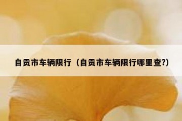自贡市车辆限行（自贡市车辆限行哪里查?）
