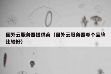 国外云服务器提供商（国外云服务器哪个品牌比较好）
