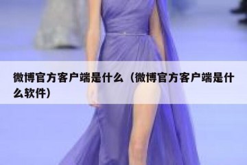 微博官方客户端是什么（微博官方客户端是什么软件）