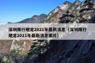 深圳限行规定2021年最新消息（深圳限行规定2021年最新消息图片）