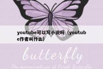 youtube可以写小说吗（youtube作者叫什么）