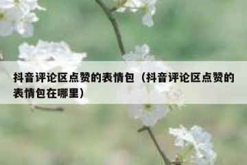 抖音评论区点赞的表情包（抖音评论区点赞的表情包在哪里）