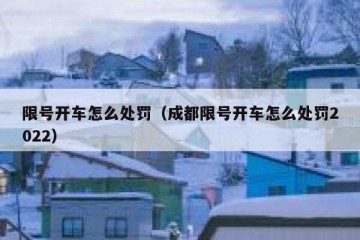 限号开车怎么处罚（成都限号开车怎么处罚2022）