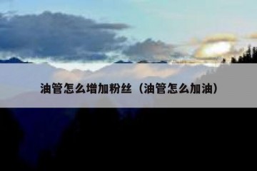 油管怎么增加粉丝（油管怎么加油）