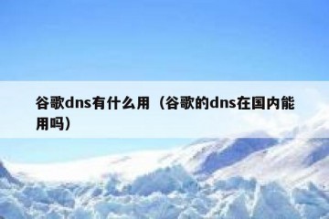 谷歌dns有什么用（谷歌的dns在国内能用吗）