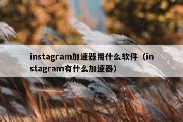 instagram加速器用什么软件（instagram有什么加速器）