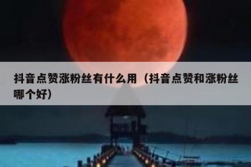 抖音点赞涨粉丝有什么用（抖音点赞和涨粉丝哪个好）