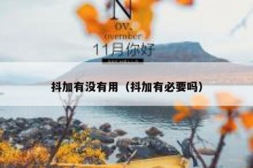 抖加有没有用（抖加有必要吗）