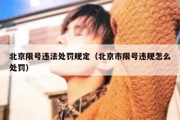 北京限号违法处罚规定（北京市限号违规怎么处罚）