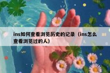 ins如何查看浏览历史的记录（ins怎么查看浏览过的人）