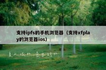 支持ipfs的手机浏览器（支持xfplay的浏览器ios）