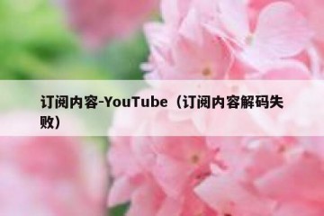 订阅内容-YouTube（订阅内容解码失败）