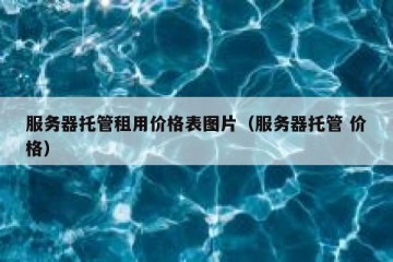 服务器托管租用价格表图片（服务器托管 价格）