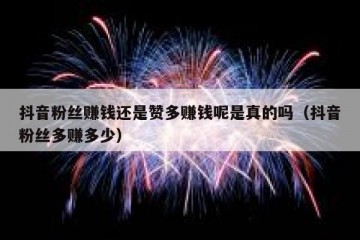 抖音粉丝赚钱还是赞多赚钱呢是真的吗（抖音粉丝多赚多少）