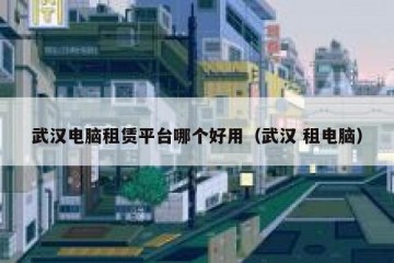 武汉电脑租赁平台哪个好用（武汉 租电脑）