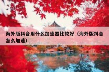 海外版抖音用什么加速器比较好（海外版抖音怎么加速）