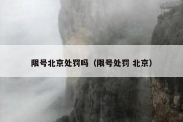 限号北京处罚吗（限号处罚 北京）