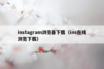 instagram浏览器下载（ins在线浏览下载）