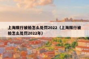 上海限行被拍怎么处罚2022（上海限行被拍怎么处罚2022年）