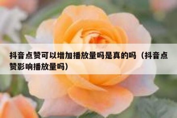 抖音点赞可以增加播放量吗是真的吗（抖音点赞影响播放量吗）