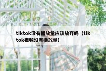 tiktok没有播放量应该放弃吗（tiktok视频没有播放量）