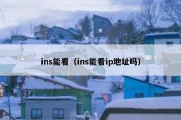 ins能看（ins能看ip地址吗）