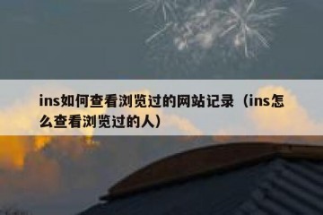 ins如何查看浏览过的网站记录（ins怎么查看浏览过的人）