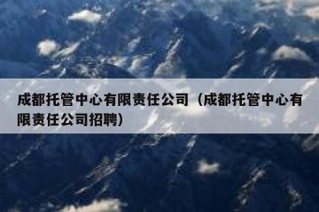 成都托管中心有限责任公司（成都托管中心有限责任公司招聘）