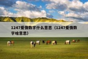 1247爱情数字什么意思（1247爱情数字啥意思）