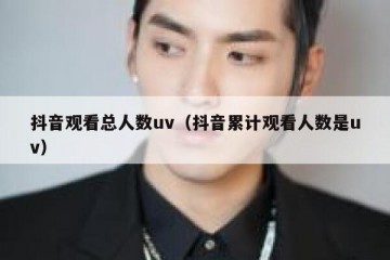 抖音观看总人数uv（抖音累计观看人数是uv）