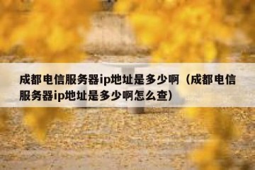 成都电信服务器ip地址是多少啊（成都电信服务器ip地址是多少啊怎么查）