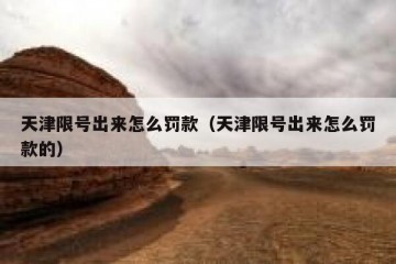 天津限号出来怎么罚款（天津限号出来怎么罚款的）