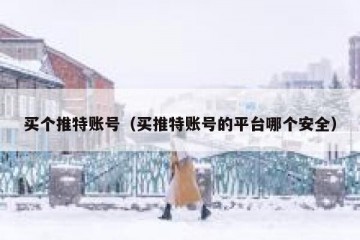买个推特账号（买推特账号的平台哪个安全）