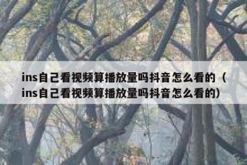 ins自己看视频算播放量吗抖音怎么看的（ins自己看视频算播放量吗抖音怎么看的）