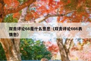 双击评论66是什么意思（双击评论666表情包）