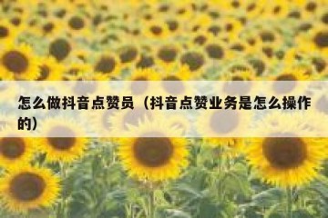怎么做抖音点赞员（抖音点赞业务是怎么操作的）