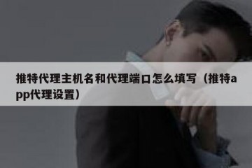 推特代理主机名和代理端口怎么填写（推特app代理设置）