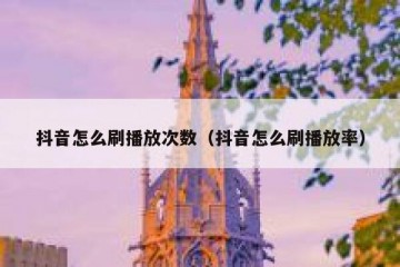 抖音怎么刷播放次数（抖音怎么刷播放率）
