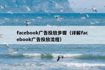 facebook广告投放步骤（详解facebook广告投放流程）
