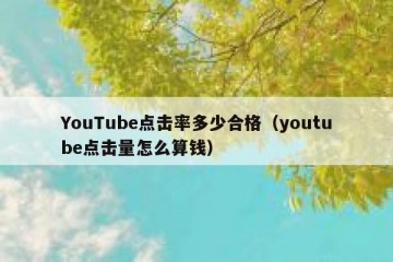 YouTube点击率多少合格（youtube点击量怎么算钱）