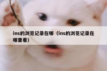 ins的浏览记录在哪（ins的浏览记录在哪里看）